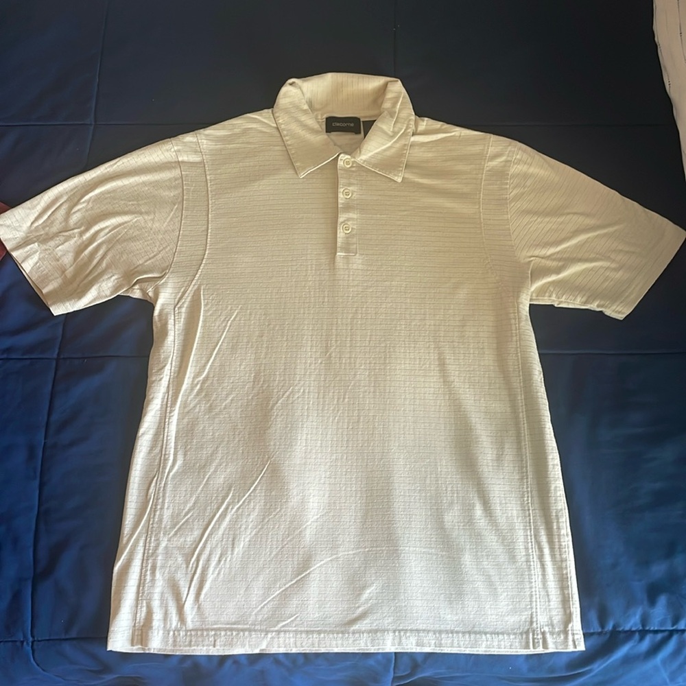 Liz Claiborne cream polo in cotton/poly blend. Men's M Like new condition. Nice!